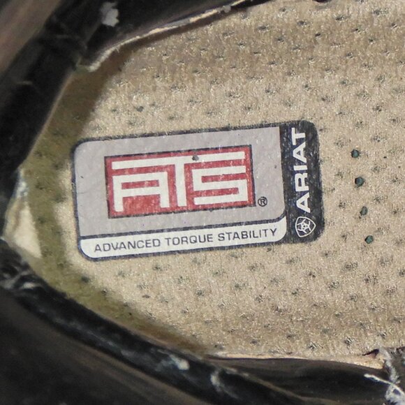 Ariat Tall Black Leather Cowboy Boots with Turquoise Embroidery - Picture 10 of 13